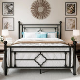 Metal Platform Bed Frame - Vintage Victorian Style with Wrought Iron Headboard & Footboard - Himpall